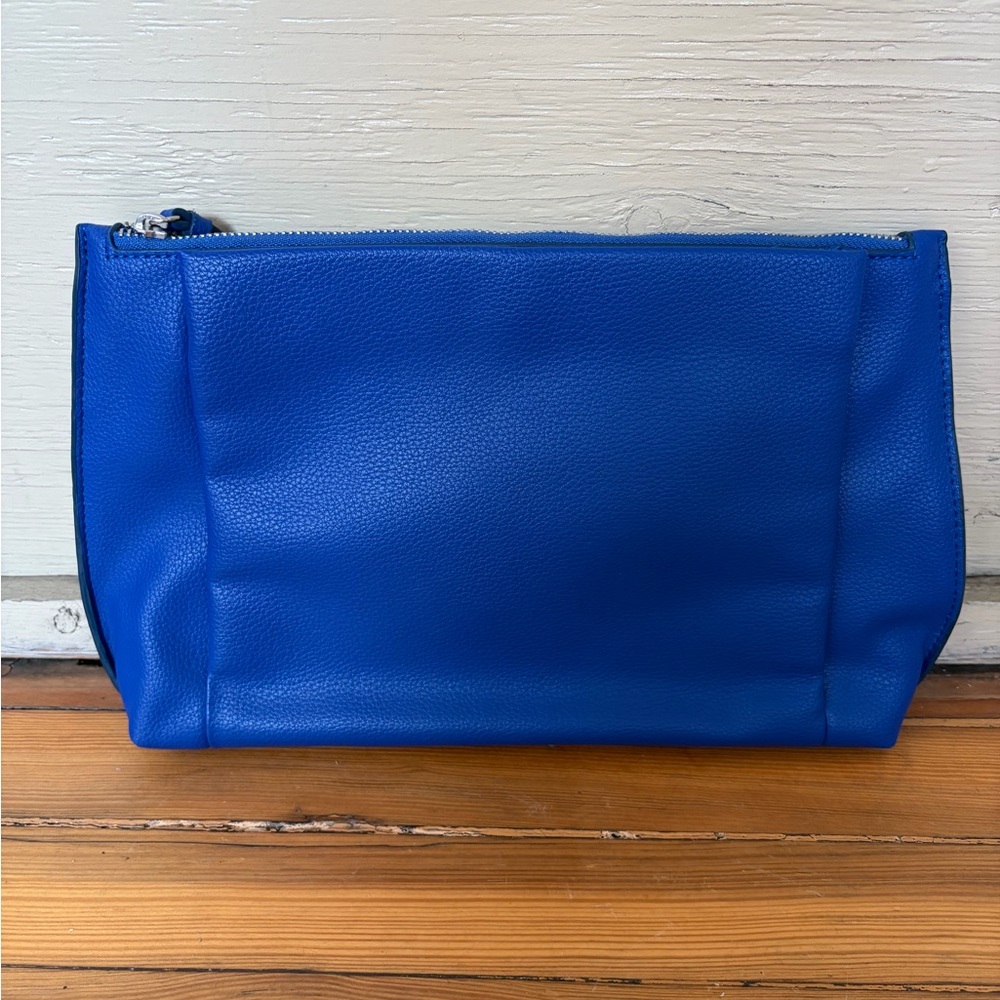 Blue Leather Clutch